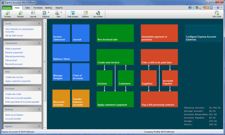 Express Accounts Accounting Software interface