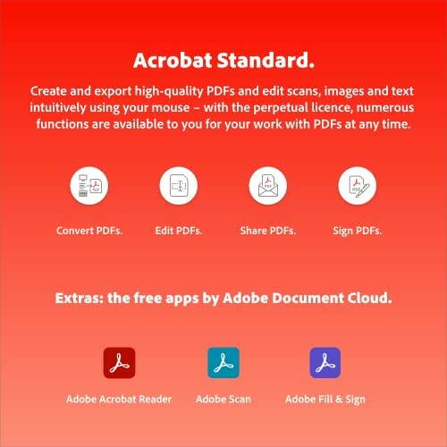 Adobe Acrobat Standard features and free apps overview.