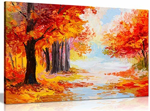 Oil Painting Landscape Colorful Autumn Forest