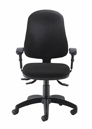 Ergonomic black office chair with adjustable armrests