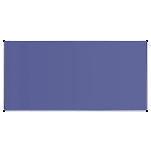 Large blue bulletin board with white frame