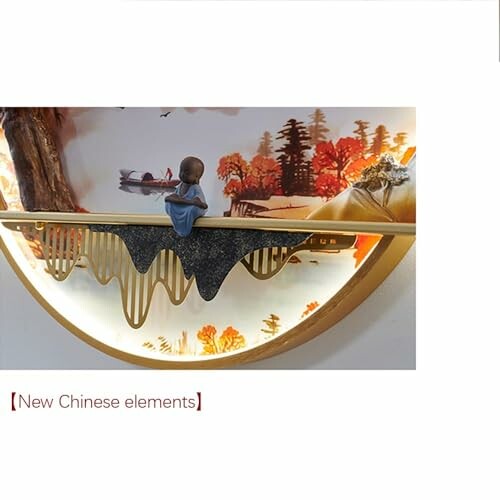 Chinese wall decor with landscape and figure