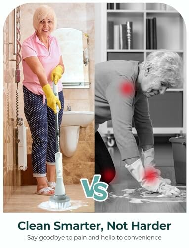 Comparison of traditional cleaning and modern cleaning tool use.