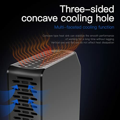 Three-sided concave cooling hole on a device for heat dissipation.