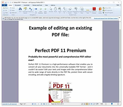 Screenshot of Perfect PDF 11 Premium editing interface.