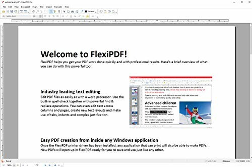 FlexiPDF software interface displaying PDF editing features.