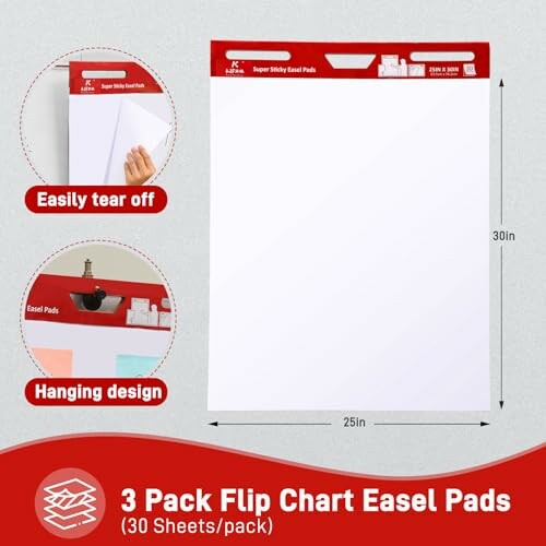 3 Pads-Large Sticky Easel Pad