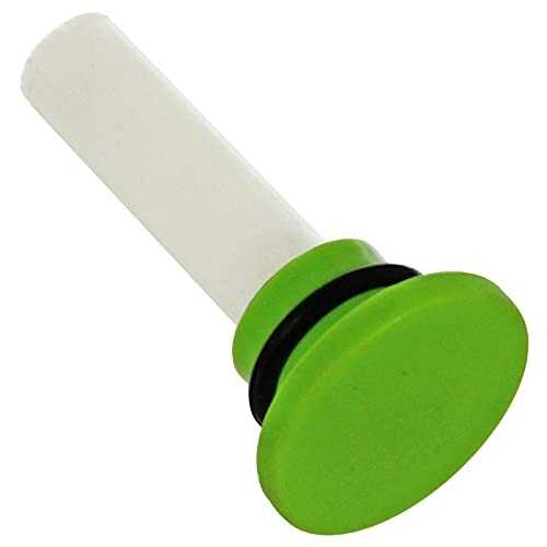 Green silicone wine bottle stopper with black rings.