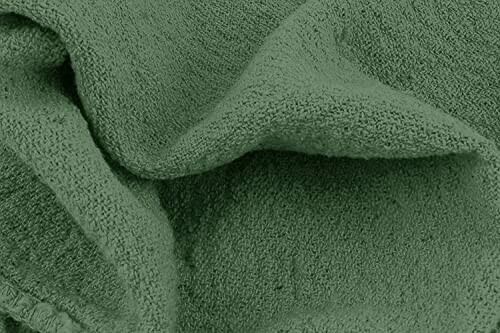 Close-up of green towel fabric texture