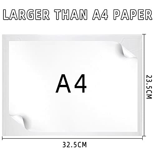 Diagram showing dimensions larger than A4 paper for ample storage