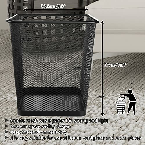 AHUNTTER Mesh Waste Paper Bin