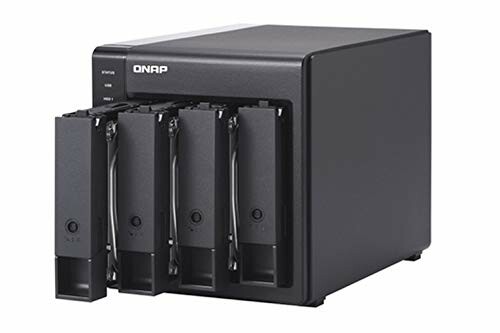 QNAP network-attached storage device with multiple drive bays