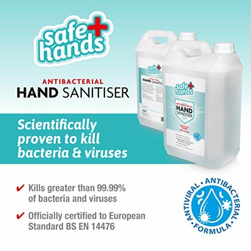 Safe Hands antibacterial hand sanitiser with antiviral formula