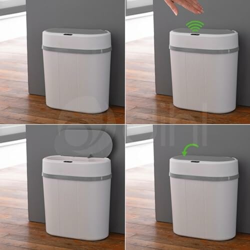 Sensor trash can with automatic lid opening