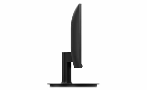 Side view of a computer monitor on a stand.