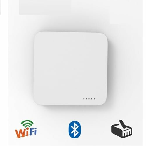 Smart router device with WiFi and Bluetooth icons