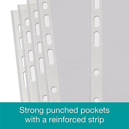 Close-up of strong punched pockets with reinforced strip