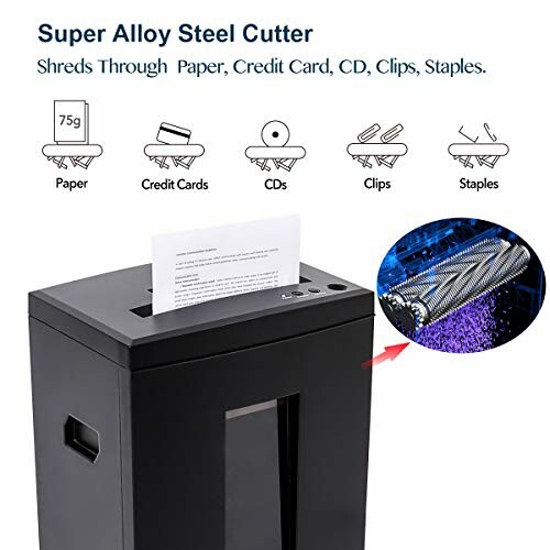 Super alloy steel cutter shredding paper, credit cards, CDs, clips, staples