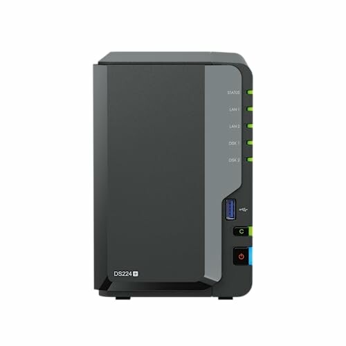 Front view of a Synology DiskStation NAS device.