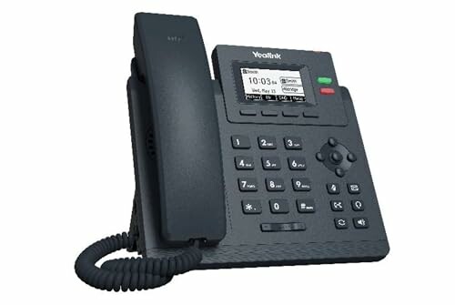 VoIP office desk phone with display and keypad