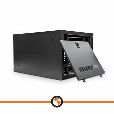 Black wall mount server rack with open front panel